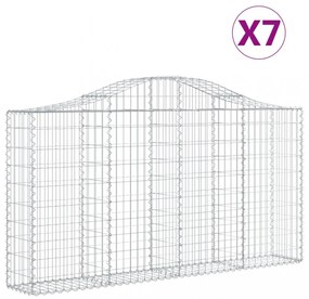 7 db íves horganyzott vas gabion kosár 200x30x100/120 cm