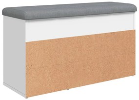 fehér szerelt fa cipőtároló pad 82 x 32 x 45,5 cm