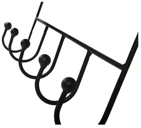 Fekete fém fali fogas polccal 42 cm Almeria – Garden Pleasure