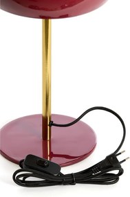 Borvörös asztali lámpa fém búrával (magasság 40 cm) Surin – Light &amp; Living