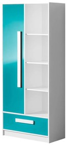 Regál RL03 Ramona (fehér + fényes türkiz). 1070365