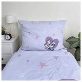 Egyszemélyes pamut gyerek ágyneműhuzat 140x200 cm Lilo and Stitch "Heart" – Jerry Fabrics