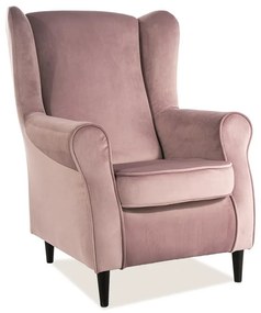 Baron Velvet fotel, rózsaszín / fekete