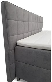 Elektromosan állítható kárpitozott HELEN ágy matracokkal és topperrel, 180×200 cm, szürke