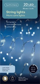 Låmpåk Micro 20 LED-es beltéri karåcsonyfa drót Hideg fehér 95cm