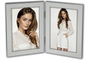 Dupla képkeret két képhez 10x15 ezüst elegáns ajándék