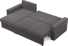 Zeus sarokkanapé, 2 ágyneműtartóval, egyenes kartámasz, kordbársony, univerzális oldal, bonell töltet, szürke