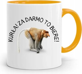 Bögre Sárga Hordozó Janusz Tyúk Ingyen Veszem! fényképes nyomattal