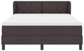 Boxspring Ágy Matrac nélkül Sötétbarna 160x200 cm Szövet