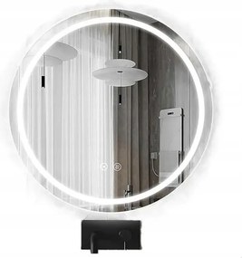 Fürdőszobai tükör Led kerek 60 cm 3 színű fény érintőkapcsoló IP44