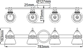 Kichler klasszikus tükör világítás talland króm elskltalland4pcbath IP44