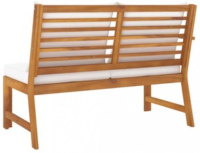 tömör akácfa kerti pad krémszínű párnával 114,5 cm