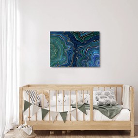 Kép - zöld-kék márvány (üvegen) (70x50 cm)
