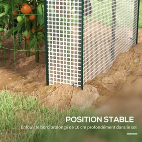 Outsunny PE Kerti Üvegház, Erkély Üvegház, Erősített 135 g/m² Borítás, Acél Váz, 2 Felhajtható Cipzáras Ajtó, Zöldségek, Növények, Virágok Számára, Be
