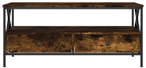 füstös tölgy színű szerelt fa dohányzóasztal 100 x 51 x 45 cm