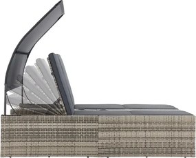 Juskys Syros kerti rattan ágy - szürke