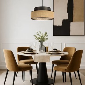 Csillár zsinóron BOHO 1xE27/60W/230V átm. 40 cm barna/bézs