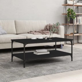 fekete szerelt fa dohányzóasztal 100 x 55 x 40 cm