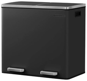 Dupla szemetes, 2 x 24 literes, 2 rekesszel, fekete