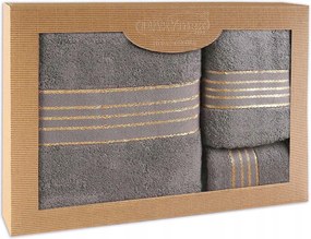 Törölköző D Pamut 100% Tiwano Grafit (p) 30x50+50x90+70x140 kpl.