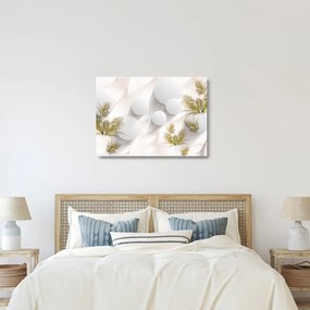Kép - 3D körök virágokkal (üvegen) (70x50 cm)