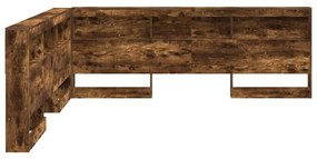 Tároló fejtámla polcokkal Füstölt tölgy 200 cm Faanyag