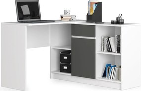 Sarok ĂrĂłasztal B17 fehĂ©r grafit szĂŒrke komĂłd szett Akd