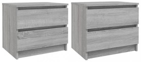 2 db szürke sonoma szerelt fa éjjeliszekrény 50 x 39 x 43,5 cm