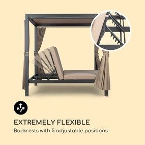 Eremitage Double XL napozóágy, 2 fő, fém váz, tető, függöny