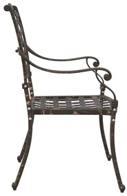 Kerti Szék párnával 2 pcs Bronz 55 x 56.5 x 91cm Alumínium