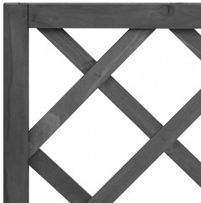 fekete tömör fenyőfa rácsos kerti ültetőláda 70 x 30 x 135 cm