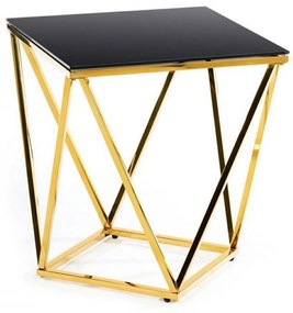 HowHomely Kávésasztal DIAMANTA 50x50 cm arany/fekete DD0123