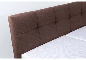 MARIA kárpitozott ágy tárolóval, matrac nélkül, 160x200 cm, barna