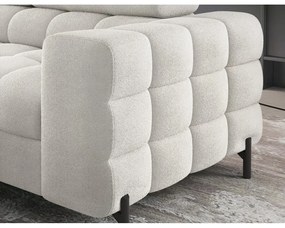 Krémszínű buklé kinyitható-tárolóhelyes sarokkanapé (bal oldali-L alakú) Ferucce – ELTAP