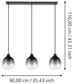 Eglo 43822 - Csillár zsinóron SEDBERGH 3xE27/40W/230V