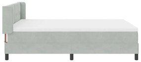 Boxspring Ágy Matrac Kép világosszürke 160x200 cm Bársony