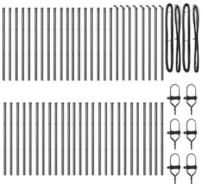 Kerítéstartók 52 db Szürke Ø32 mm 120 cm Horganyzott Acél