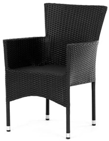 Autronic Kerti szék, fém, polirattan, fekete ,AZC-S2117 BK