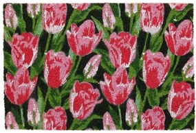 Kókuszszőnyeg Rózsaszín tulipánok, 39 x 59 cm