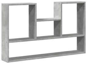 betonszürke szerelt fa fali polc 99 x 15 x 60 cm