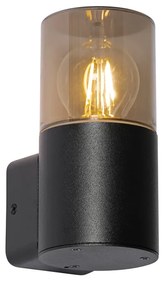 Modern kültéri fali lámpa fekete, füstbúrával IP44 - Odense