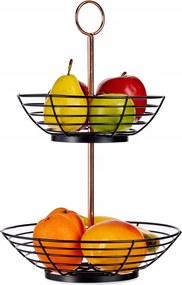Kétszintes Gyümölcstartó Fém Fekete 28,5 X 42,3 CM