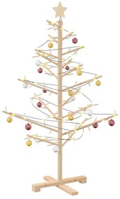 Fából készült Karácsonyfa Természetes 125 cm Tömör fenyőfa