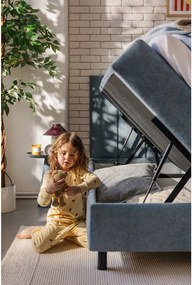 Kék ágyneműtartós boxspring ágy 160x200 cm Elva Bold Line – Bonami Selection