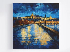 VĂĄszonkĂ©p Canvas VĂĄros ĂpĂtĂ©szet PrĂĄga HĂd Ăjszaka 40x40