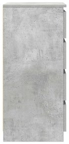 betonszürke szerelt fa tálalószekrény fiókos 37,5x35x99 cm