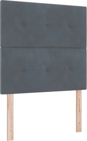 vidaXL LED Box Spring Ágy matracmal Sötétszürke 90 x 190 cm szövet