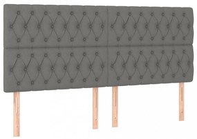 4 db sötétszürke szövet fejtámla 100x7x78/88 cm