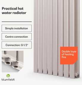 Blumfeldt Tallheo, 41 x 160, radiátor, fürdőszoba radiátor, csőradiátor, 1472 W, melegvizes, 1/2