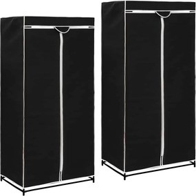 vidaXL 2 db fekete ruhásszekrény 75 x 50 x 160 cm